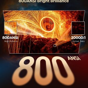 [Built-in Official Apps/4K Support] Smart Outdoor Projector with WiFi and Bluetooth, 800ANSI Movie Projector, DoIby Audio with Dual Speaker, Auto Focus w/ YouTube&PrimeVideo Proyector, Upgrad P62 Pro