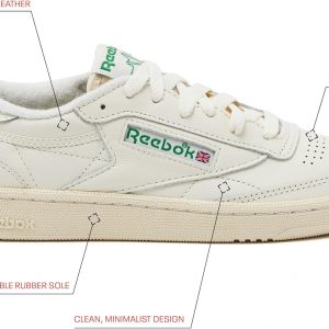 Reebok Club C 85 Vintage Tennis Sneakers for Women, Casual White Womens Shoes, Size 5 to 11