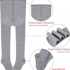 Ehdching 5 Pack Baby Toddler Girls Children Cable Knit Cotton Tights Leggings Stocking Pants