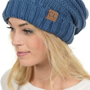 C.C Hat-100 Oversized Baggy Slouch Thick Warm Cap Hat Skully Cable Knit Beanie