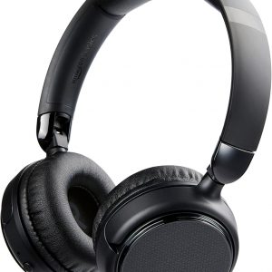 Amazon Basics Auriculares Bluetooth inalámbricos con micrófono, en la oreja, tiempo de reproducción de 35 horas, plegables, tamaño único, plegable, apto para viajes, color negro