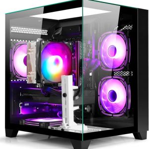 LXZ Prebuilt Gaming PC Ryzen 7 8700F, GeForce RTX 5060 (8GB), 32GB DDR5 RAM, 1TB NVMe 3.0 SSD – Desktop Computer, Tower PC for VR 4K Gamers & Creators
