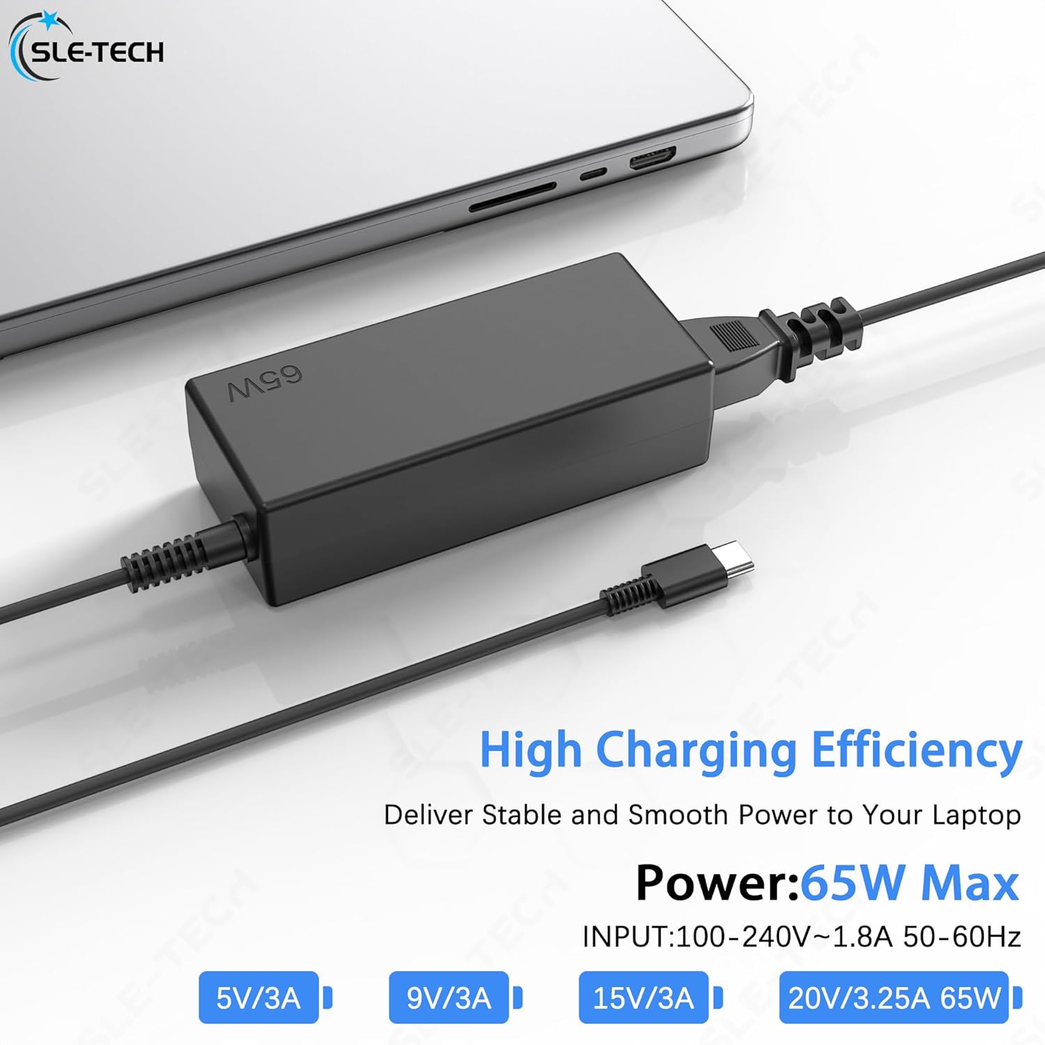 SLE-TECH 65W USB C AC Adapter Compatibile with Lenovo Thinkpad/Yoga/Chromebook,T480 T480S C930 C940 100e 300e 500e ADLX65YLC3D 4X20M26268 ADLX65YDC2A