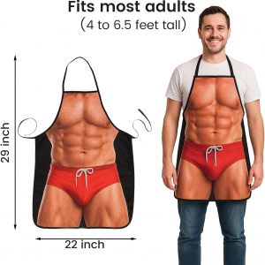 HAKSEN Funny Aprons for Men, Gag Grilling Apron for Men Women Kitchen Cooking Outdoor Party Barbecue