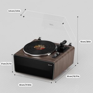 All in One Vinyl Record Player,Bluetooth Turntable Built in 4 Stereo Speakers Phono Preamp,High Fidelity Turntables for Vinyl Records with Magnetic Cartridge AT-3600L,2-Speed,33/45RPM,PC Recording