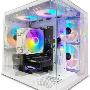 Desktop Computers,32G RAM,1TB NVMe SSD,Core i5-12400F,RTX 3050 6G,Prebuilt Gaming PC,Tower Computer Gamer,Work,VR,4K,Home and Business WiFi 6 White