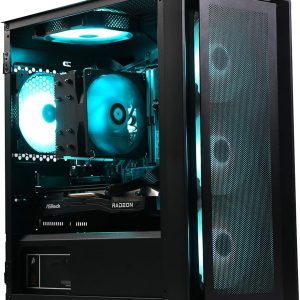 MXZ Gaming PC Computer R7 5700X3D, RTX4060, 16G DDR4, NVME 1 T, B450,6RGB Fans,Windows 11 Pro Ready to use, Gamer Desktop Computer(R7 5700X3D| RTX4060)