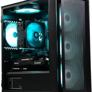 MXZ Gaming PC Computer R7 5700X3D, RTX4060, 16G DDR4, NVME 1 T, B450,6RGB Fans,Windows 11 Pro Ready to use, Gamer Desktop Computer(R7 5700X3D| RTX4060)