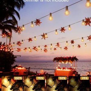 RTTY Outdoor String Lights 200 FT Globe LED Patio Lights with G40 Plastic Bulbs,Waterproof Shatterproof Dimmable Connectable Hanging for Backyard Porch Balcony Party Cafe Deck Decor