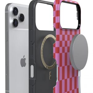 Casely iPhone 17 Pro Max Case | Vibe Check | Pink Checkerboard | Compatible with MagSafe | Bold Protective Design