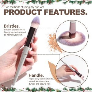 BS-MALL Juego de brochas de maquillaje, 18 piezas, base sintética de alta calidad, correctores de polvo, sombras de ojos, brochas de maquillaje con estuche negro