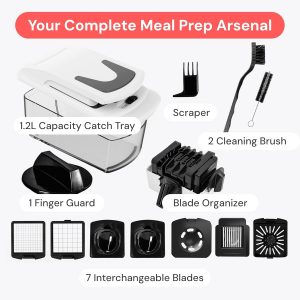 Fullstar The Original Pro Chopper - Vegetable Chopper and Spiralizer, Food Chopper with Container, Fruit Slicer, Kitchen Gadgets & Gifts, Home Essentials (7 in 1, White)