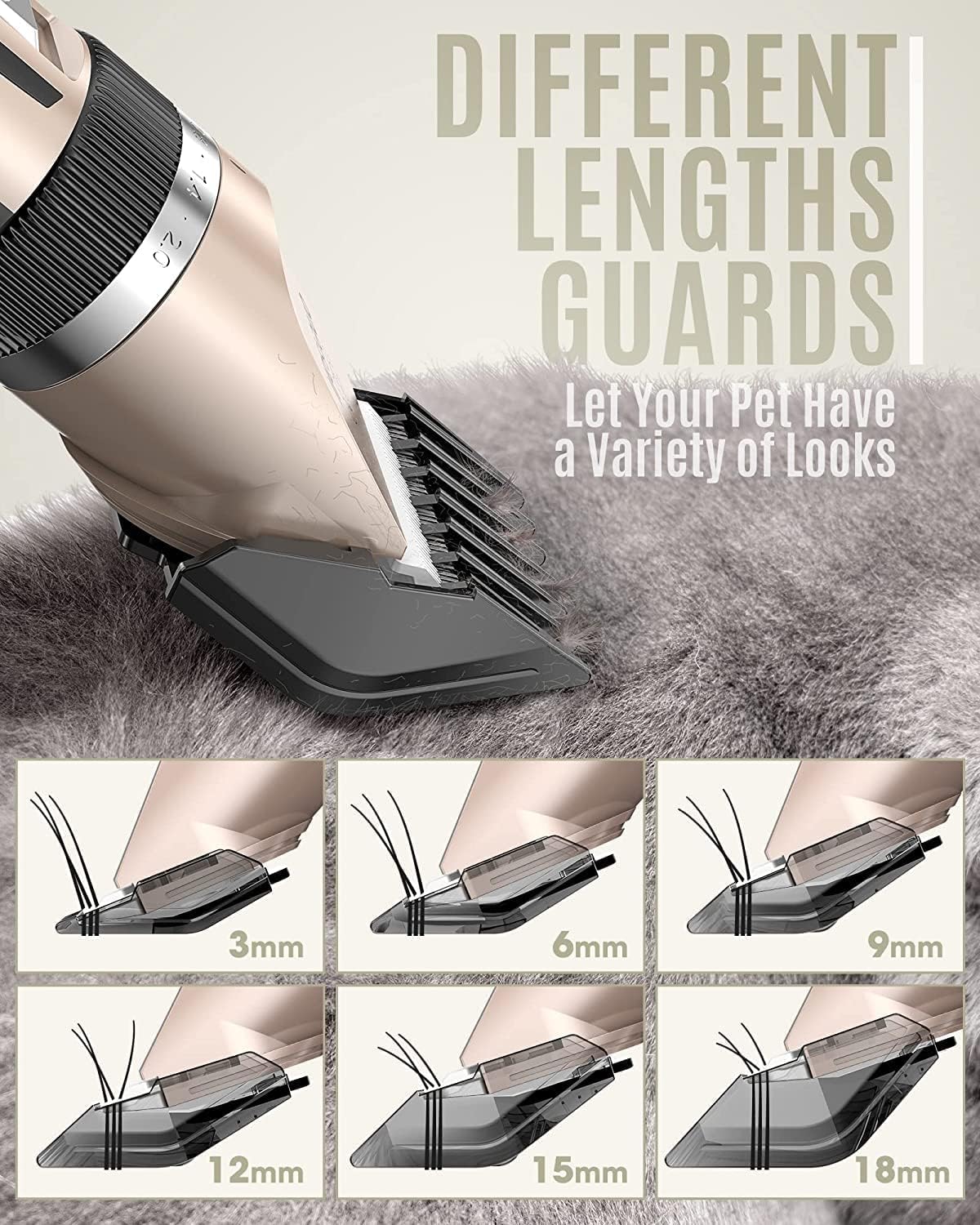 ONEISALL - Cortadora para pelo eléctrico silencioso para perros y gatos