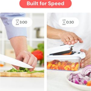 Fullstar The Original Pro Chopper - Vegetable Chopper and Spiralizer, Food Chopper with Container, Fruit Slicer, Kitchen Gadgets & Gifts, Home Essentials (4 in 1, White)