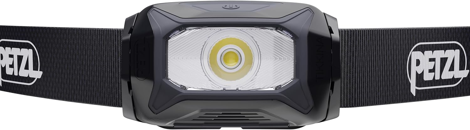 PETZL TIKKINA Headlamp - Compact, Easy-to-Use 300 Lumen Headlamp, Designed for Hiking, Climbing, Running, and Camping - Black