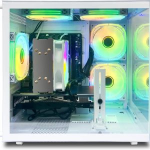 Pre Built Gaming PC Ryzen 5 5500 3.6GHz,(6Core 12Threads Up to 4.2G),Radeon RX6500XT 4G,DDR4 16G Nvme 512G SSD,WiFi 6 Tower Desktop Computer for Home and Office