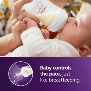 Philips AVENT - Biberón natural con boquilla de respuesta natural, transparente, 9 onzas, paquete de 4, SCY903/04