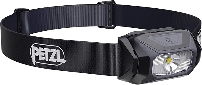 PETZL TIKKINA Headlamp - Compact, Easy-to-Use 300 Lumen Headlamp, Designed for Hiking, Climbing, Running, and Camping - Black