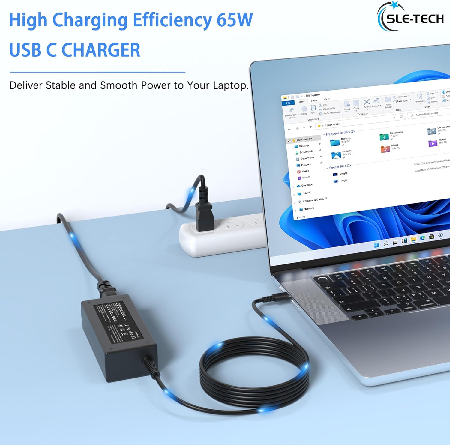 SLE-TECH 65W USB C AC Adapter Compatibile with Lenovo Thinkpad/Yoga/Chromebook,T480 T480S C930 C940 100e 300e 500e ADLX65YLC3D 4X20M26268 ADLX65YDC2A