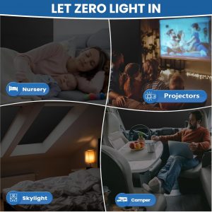 Cubierta de ventana 100% opaca, persianas opacas magnéticas portátiles para ventana, persianas opacas opacas sin taladro, cortinas opacas cortables para dormitorio, caravana, guardería, sala de