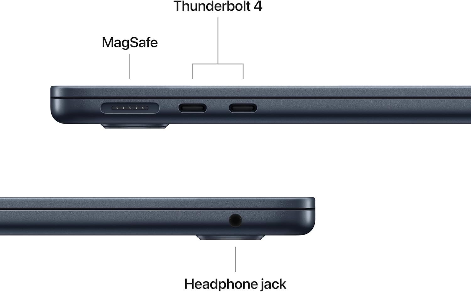 Apple Laptop MacBook Air 2025 de 13 pulgadas con chip M4: diseñada para Apple Intelligence, pantalla de retina líquida de 13.6 pulgadas, memoria unificada de 16 GB, almacenamiento SSD de 256 GB, cámara central de escenario de 12 MP, identificación táctil; medianoche