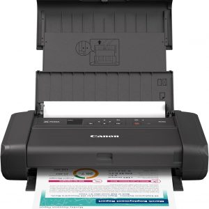 Canon PIXMA TR160 Impresora portátil inalámbrica, bandeja de papel de 50 hojas y pantalla de 1.44 pulgadas