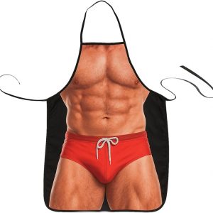 HAKSEN Funny Aprons for Men, Gag Grilling Apron for Men Women Kitchen Cooking Outdoor Party Barbecue