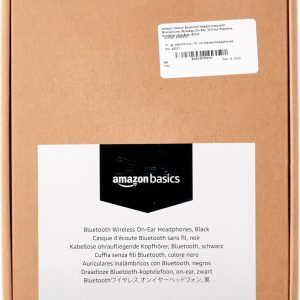 Amazon Basics Auriculares Bluetooth inalámbricos con micrófono, en la oreja, tiempo de reproducción de 35 horas, plegables, tamaño único, plegable, apto para viajes, color negro