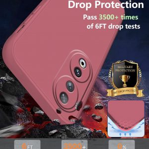 Compatible with Honor 90 Case Silicone Liquid Dark Green, Soft Smooth Touch for Honor 90 Phone Case Silicone Shockproof Thin Cover (Camellia)