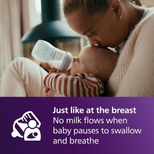 Philips AVENT - Biberón natural con boquilla de respuesta natural, transparente, 9 onzas, paquete de 4, SCY903/04