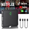 Adaptador CarPlay inalámbrico 2 en 1 para transmisión de Netflix/YouTube/TikTok/TF Card, caja de IA de video mágico 2025 y dongle automático Android, Plug & Play, compatible con iPhone 8+/iOS10+