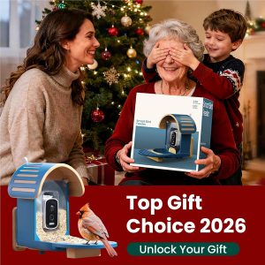 Comedero inteligente para pájaros con cámara, cámara de alimentación de pájaros UHD de 2.5 K con energía solar, identificación AI sensible, video de captura de alertas instantáneas