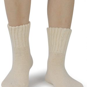 BenSorts Calcetines de invierno para mujer, gruesos, cálidos, acogedores, calcetines de cuello redondo, regalos de color sólido