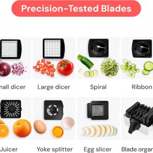 Fullstar The Original Pro Chopper - Vegetable Chopper and Spiralizer, Food Chopper with Container, Fruit Slicer, Kitchen Gadgets & Gifts, Home Essentials (7 in 1, White)