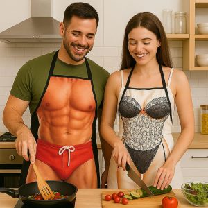 HAKSEN Funny Aprons for Men, Gag Grilling Apron for Men Women Kitchen Cooking Outdoor Party Barbecue