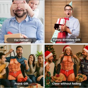 HAKSEN Funny Aprons for Men, Gag Grilling Apron for Men Women Kitchen Cooking Outdoor Party Barbecue