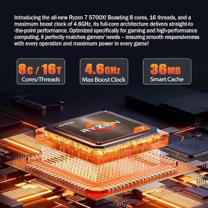 High End Desktop Computer | Ryzen 7 5700X + RTX 5060 8G | 32GB DDR4 + 1TB SSD | WIFI6| Streaming Office VR Home Video 5K Editing Gaming PC