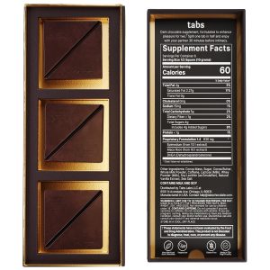 Tabs Chocolate Squares for Couples (1 Box) - Dark Chocolate Bar to Improve Mood - Vegetarian, Gluten-Free for Men & Women