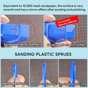 stedi Hobby Model Polishing Tools 3 PCS, Ultimate Precision Glass Polishing Files, #320-400 Grit, #400-600Grit, #10000 Grit