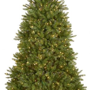 National Tree Company 7 ft Pre-Lit Dunhill Fir Full Artificial Christmas Tree, 700 Clear Lights, 2,144 Tips, Includes Stand, Green