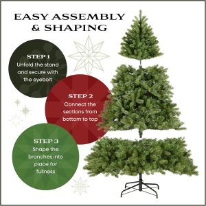 National Tree Company 7 ft Pre-Lit Dunhill Fir Full Artificial Christmas Tree, 700 Clear Lights, 2,144 Tips, Includes Stand, Green