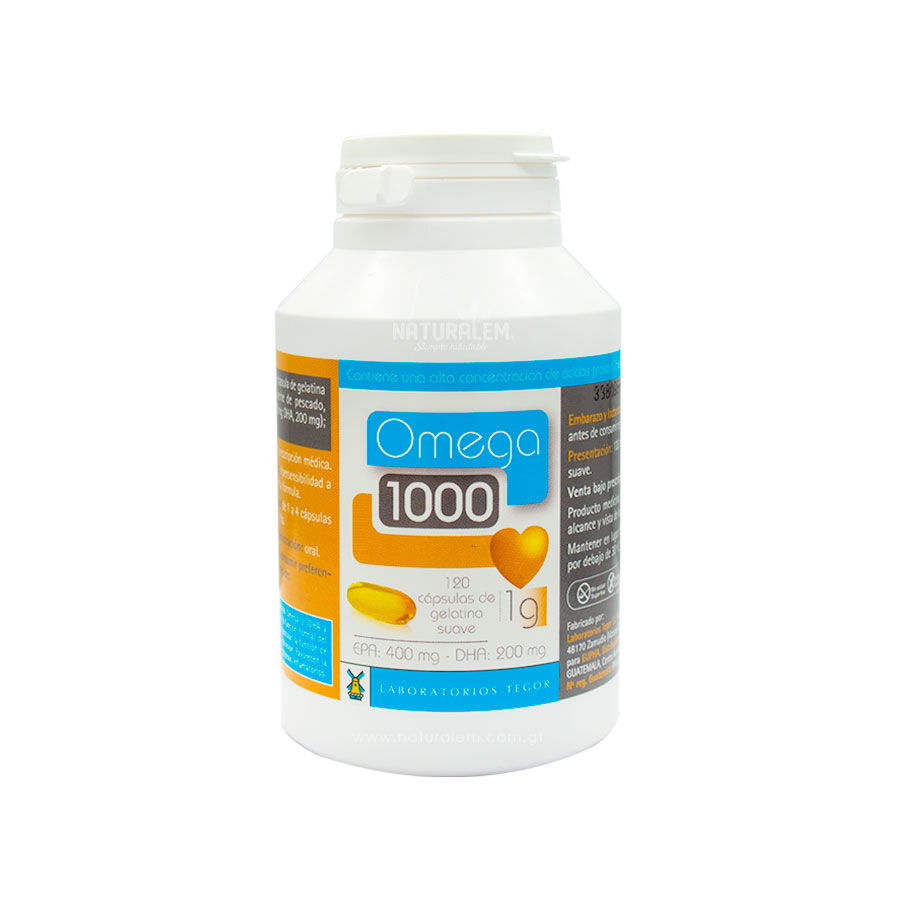 🌿 Omega 3 1000 – Tegor (120 cápsulas) ✨ Ácidos grasos esenciales para apoyar la salud cardiovascular, cerebral, articular y la regulación de la inflamación.