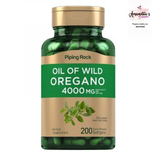 Piping Rock Cápsulas de cápsulas blandas de aceite de orégano de 4000 mg | 200 píldoras | Suplemento de extracto de hierbas | Cosechado silvestre | Sin OMG,...