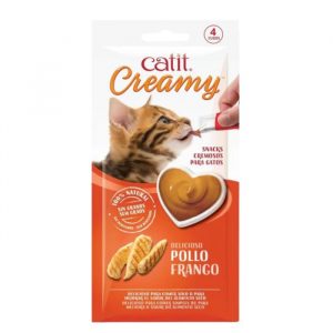 Treat Gato Catit Creamy pollo 4 unidades