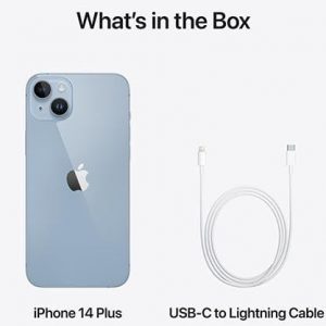 Apple iPhone 14 Plus, 256GB, Blue - Unlocked (Renewed)