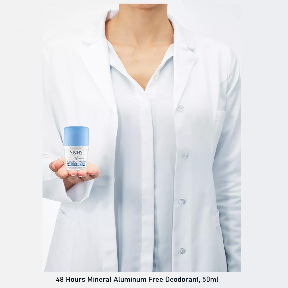 Mineral 48H Aluminum Free Deodorant, Roll-On 50 ml Deo | 15 Minerals of Volcanic Water For Anti-Odor Efficiency Up to 48 Hours