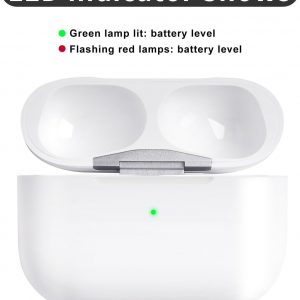 Airpod Charging Case Compatible for Airpods Pro 1&2 Generation - Wireless Charger Case Replacement with Bluetooth Pairing Sync Button, No Earbuds, Lightning - White