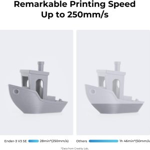 Creality Ender 3 V3 SE 3D Printer, 250mm/s Faster FDM 3D Printers with CR Touch Auto Leveling, Sprite Direct Extruder Auto-Load Filament Dual Z-axis & Y-axis, Printing Size 8.66 * 8.66 * 9.84 inch