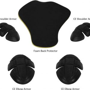 Mens Armored Checkered Flannel Biker Shirt, Multiple Waterproof Storage Pockets CE Approved Armor Reinforced Water Resistant