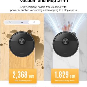 roborock Q7 M5 Robot Vacuum and Mop Combo, 10,000Pa HyperForce Suction, Robotic Vacuum Cleaner, Dual Anti-Tangle System, APP-Controlled Mopping, LiDAR Navigation, for Pet Hair and Carpet, Black